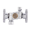 5/8" ODx 3/8" OD Compr. x 1/4" OD Compr. Dual Stop Valve, 1/4 Turn (Lead Free) Plumbingsell