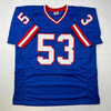 Autographed/Signed Harry Carson New York Blue Football Jersey Beckett BAS COA