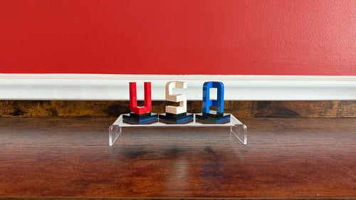 Buildable 3D "USA" Letters – Brick-Compatible Brick Kit