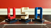 Buildable 3D "USA" Letters – Brick-Compatible Brick Kit