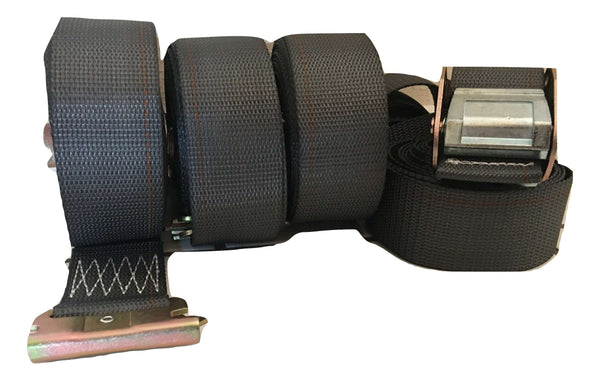 2" x 16 Ft Interior Van Cam Buckle E-Track Strap w/ Spring E Fittings 4 PACK | C16E RatchetStrap.Com
