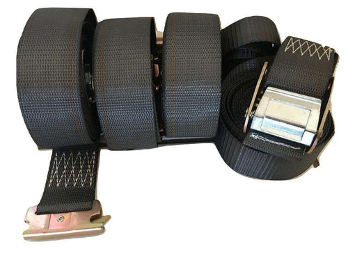 2" x 16 Ft Interior Van Cam Buckle E-Track Strap w/ Spring E Fittings 4 PACK | C16E RatchetStrap.Com