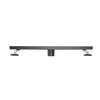 Linear Shower Drain 24" with Removable Grate, Matte Black Polished 304 Stainless Steel Shower Drain, Shower Drain, Floor Shower Drain with Hair Strainer, Adjustable Levelingft