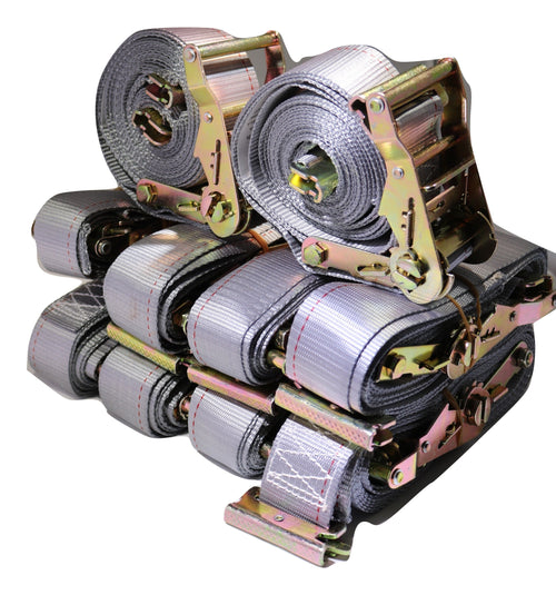 2"x 16 Ft Logistic Van Ratchet E-Track Straps w/ Spring E Fittings | 50 PACK RatchetStrap.Com