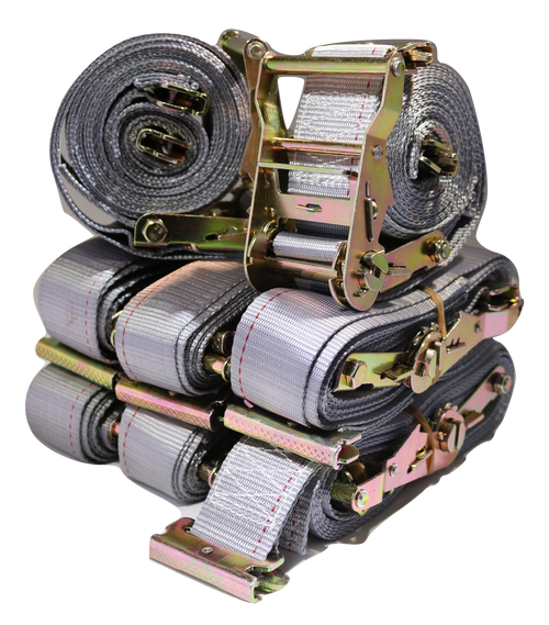 2"x 16 Ft Logistic Van Ratchet E-Track Straps w/ Spring E Fittings | 16 PACK RatchetStrap.Com