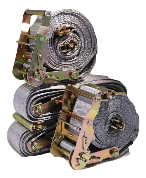 2"x 16 Ft Logistic Van Ratchet E-Track Straps w/ Spring E Fittings | 4 PACK RatchetStrap.Com