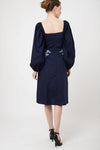 tonal embroidered midnight casual midi dress blue & Red s to xl