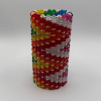 Semi-Transparent Rainbow Zig Zag Skinny Modular Vase – Brick-Compatible