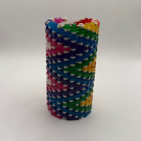Semi-Transparent Rainbow Zig Zag Skinny Modular Vase – Brick-Compatible