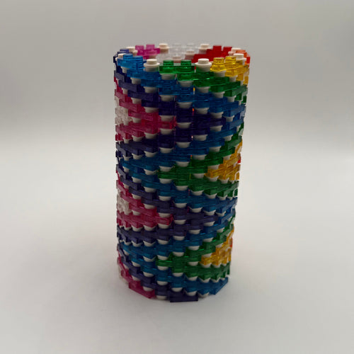 Semi-Transparent Rainbow Zig Zag Skinny Modular Vase – Brick-Compatible
