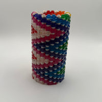 Semi-Transparent Rainbow Zig Zag Skinny Modular Vase – Brick-Compatible