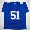 Autographed/Signed Abdul Carter New York Blue Football Jersey Beckett BAS COA