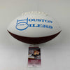 Autographed/Signed Earl Campbell Houston Oilers Full Size F/S White Panel Logo Football JSA COA