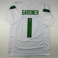 Autographed/Signed Ahmad Sauce Gardner New York White Football Jersey Beckett BAS COA