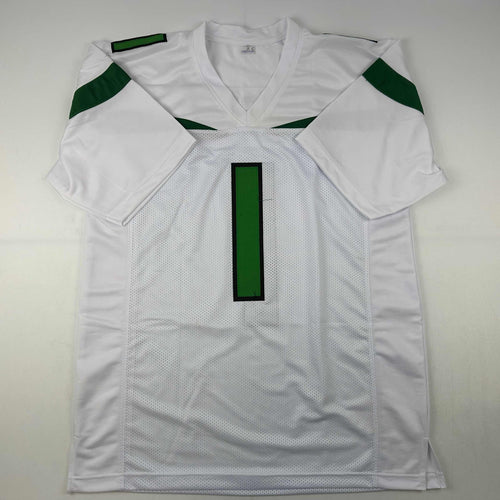 Autographed/Signed Ahmad Sauce Gardner New York White Football Jersey Beckett BAS COA