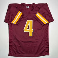 Autographed/Signed Frankie Luvu Washington Burgundy Football Jersey Beckett BAS COA