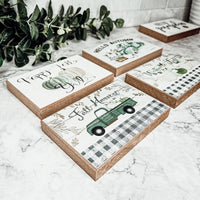 Fall Harvest Wooden Tiered Tray Sign 6x4x1 Rustic Halloween Home Decor