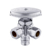 10 Pcs 1/2" Pex-a Expansion (F1960) Inlet x 3/8" ODx 3/8" OD Compr. Dual Angle Stop Valve, Multi Turn (Lead Free) Plumbingsell