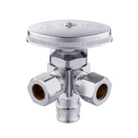 10 Pcs 1/2" Pex-a Expansion (F1960) Inlet x 3/8" ODx 3/8" OD Compr. Dual Angle Stop Valve, Multi Turn (Lead Free) Plumbingsell