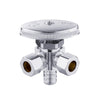 1/2" PEX Crimp x 3/8" ODx 3/8" OD Compr. Dual Angle Stop Valve, Multi Turn (Lead Free) Plumbingsell