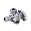 10 Pcs 1/2" Pex-a Expansion (F1960) Inlet x 3/8" ODx 3/8" OD Compr. Dual Angle Stop Valve, Multi Turn (Lead Free) Plumbingsell