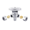 10 Pcs 1/2" PEX Crimp x 3/8" ODx 3/8" OD Compr. Dual Angle Stop Valve, Multi Turn (Lead Free) Plumbingsell