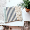 Mediterranean Cotton Bath Towel 180GSM Lightweight Gray Blue Summer