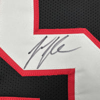 Autographed/Signed Jessie Tuggle Atlanta Black Football Jersey JSA COA