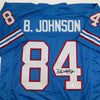 Autographed/Signed Billy White Shoes Johnson Tennessee Retro Light Blue Football Jersey JSA COA