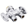 1/2" Push Connect x Dual 3/8" OD Compr. Compr. Straight Stop Valve, 1/4 Turn (Lead Free)