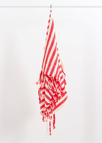 Girit Red Cotton Linen Towel