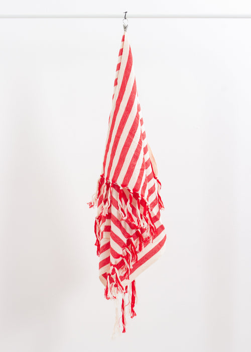 Girit Red Cotton Linen Towel