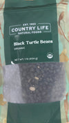 Black Turtle Beans, Organic - (REDUCED PRICE! - Contains splits 1# and 5# only)