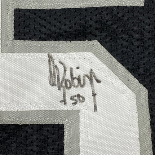Autographed/Signed David Robinson San Antonio Black Basketball Jersey JSA COA