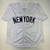 Autographed/Signed Aaron Boone New York Pinstripe Baseball Jersey Beckett BAS COA