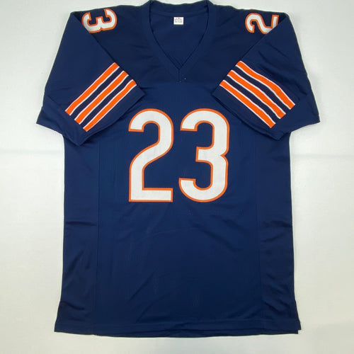Autographed/Signed Devin Hester Chicago Blue Football Jersey JSA COA