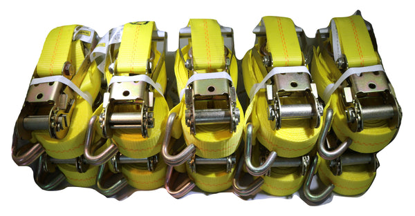 2" x 27 Ft. Flatbed Ratchet Strap w/ Wire Hooks 10 PACK | R27W RatchetStrap.Com