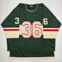 Autographed/Signed Mats Zuccarello Minnesota Green Hockey Jersey Beckett BAS COA