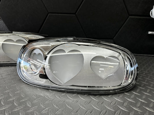 NTXGlow CLEAR Diffused Heart Tail Lights (1990-1997 Na Mazda Miata)