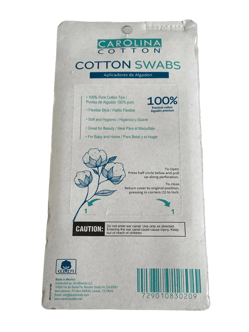Carolina Cotton Cotton Swabs – 300 Count – 100% Cotton