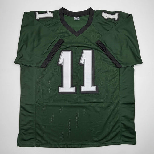 Autographed/Signed AJ A.J. Brown Philadelphia Green Football Jersey Beckett BAS COA