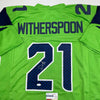 Autographed/Signed Devon Witherspoon Seattle Green Football Jersey JSA COA