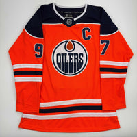 Autographed/Signed Connor McDavid Edmonton Oilers Authentic Orange Hockey Jersey Fanatics COA