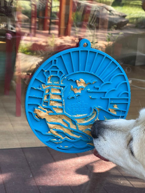 Lighthouse eMat - Enrichment Lick Mat For Dogs and Cats - With Suction Cups | USA Made