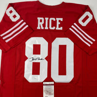 Autographed/Signed Jerry Rice San Francisco Red Football Jersey JSA COA