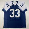 Autographed/Signed Tony Dorsett Dallas Thanksgiving Day Football Jersey JSA COA