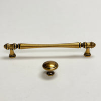 Cabinet Hardware "Palermo" Drawer Pulls and Knobs in Antique Brass Euro • Knobs