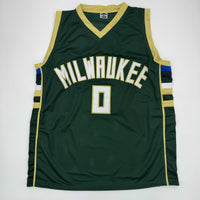 Autographed/Signed Damian Lillard Milwaukee Green Basketball Jersey Beckett BAS COA #2