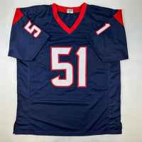 Autographed/Signed Will Anderson Jr. Houston Blue Football Jersey PSA/DNA COA