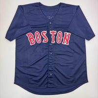 Autographed/Signed David Ortiz Boston Blue Baseball Jersey JSA COA